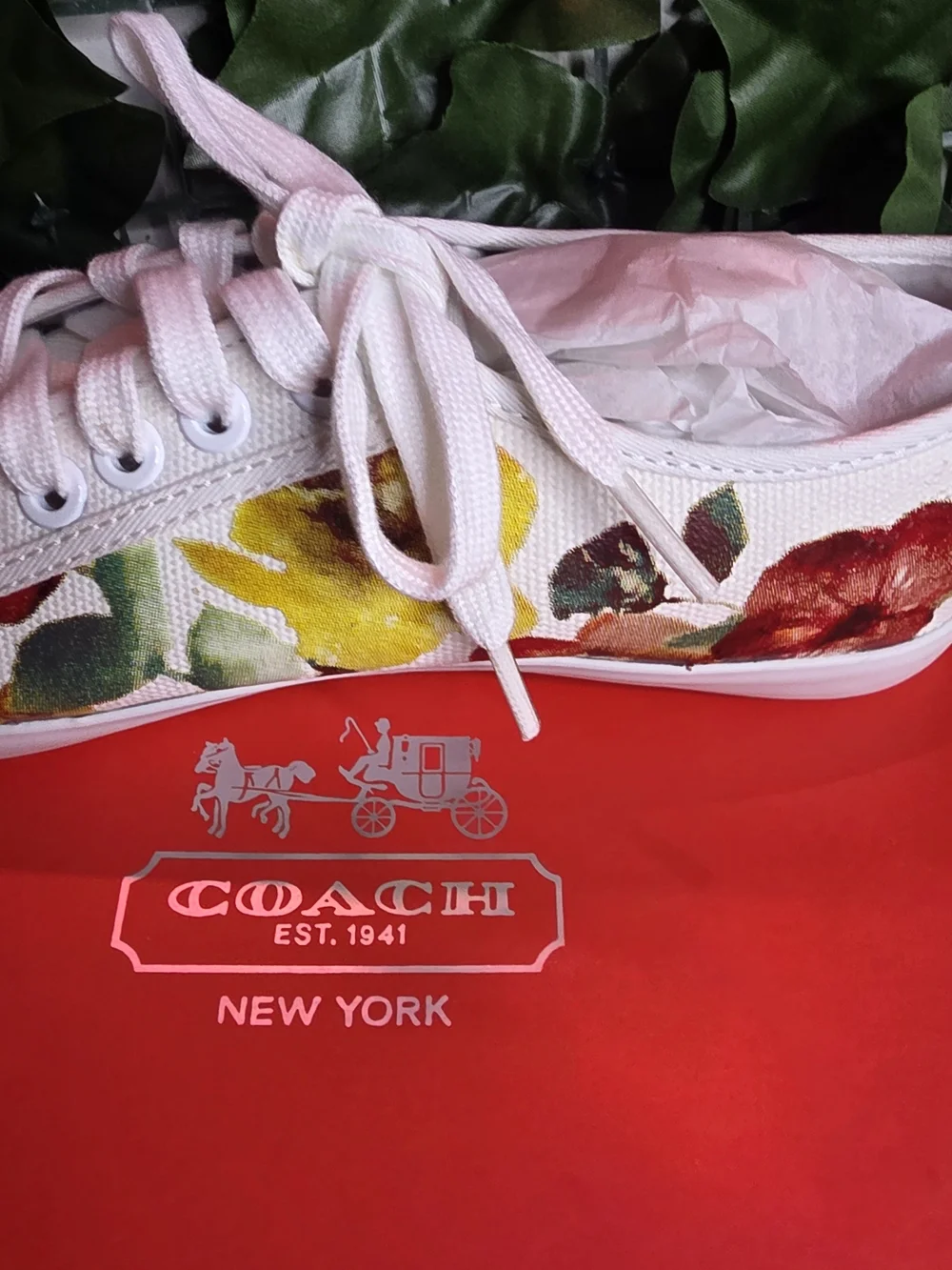 Coach Women's White Floral Low-Top Sneaker